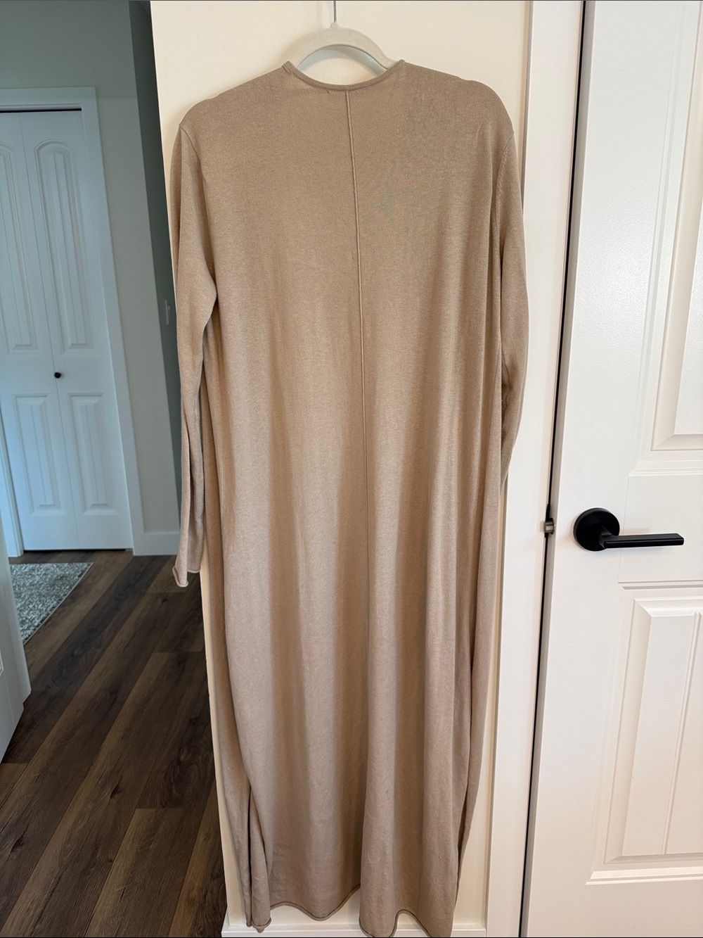 Splendid Long Open-Front Maxi Cardigan in Taupe - Picture 3 of 4